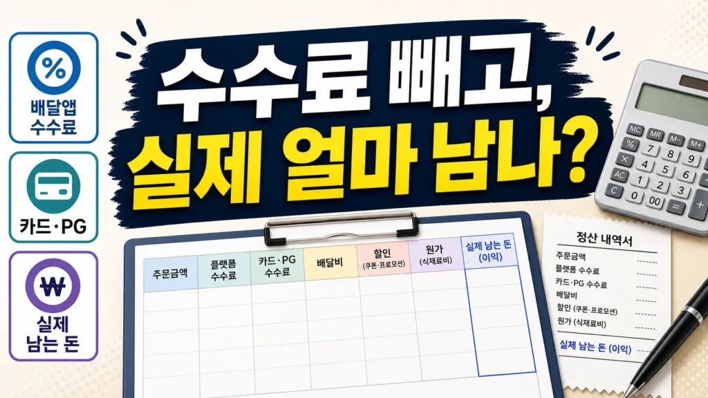 배달앱 수수료와 카드·PG 수수료를 함께 계산하는 손익표