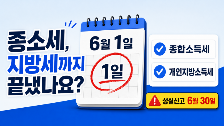 2026 종합소득세 신고기간과 개인지방소득세 신고 체크를 보여주는 달력 이미지