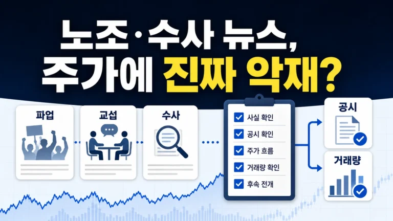 노조 수사 뉴스가 주가에 미치는 영향을 체크리스트로 확인하는 썸네일