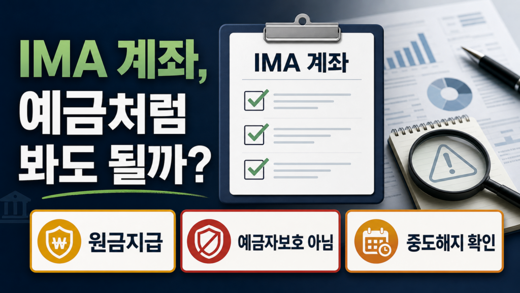 IMA 계좌 원금지급 예금자보호 중도해지 체크리스트 썸네일