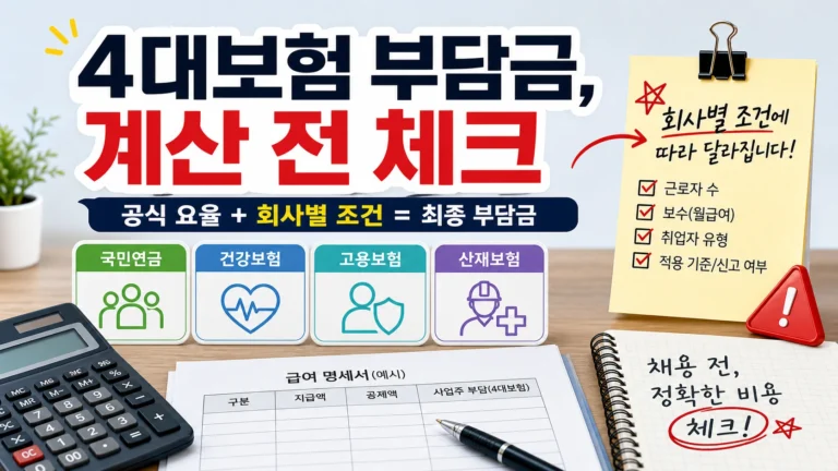 사업주 4대보험 부담금 계산 전 체크해야 할 기준