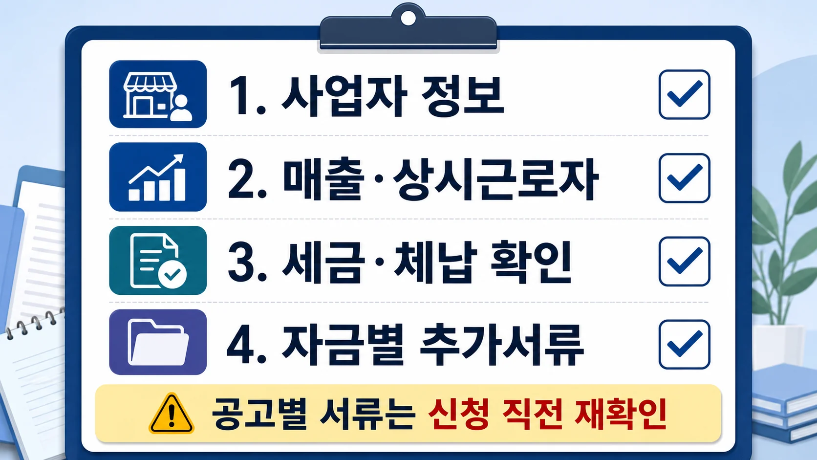 소상공인 정책자금 신청 전 서류 확인 순서 체크리스트